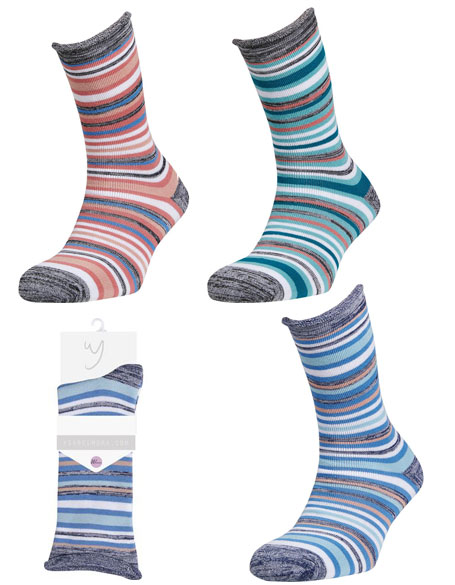 Chaussettes coton multicolores