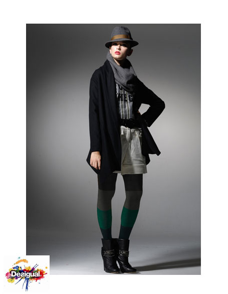 Collant Desigual en coton à rayures colorées